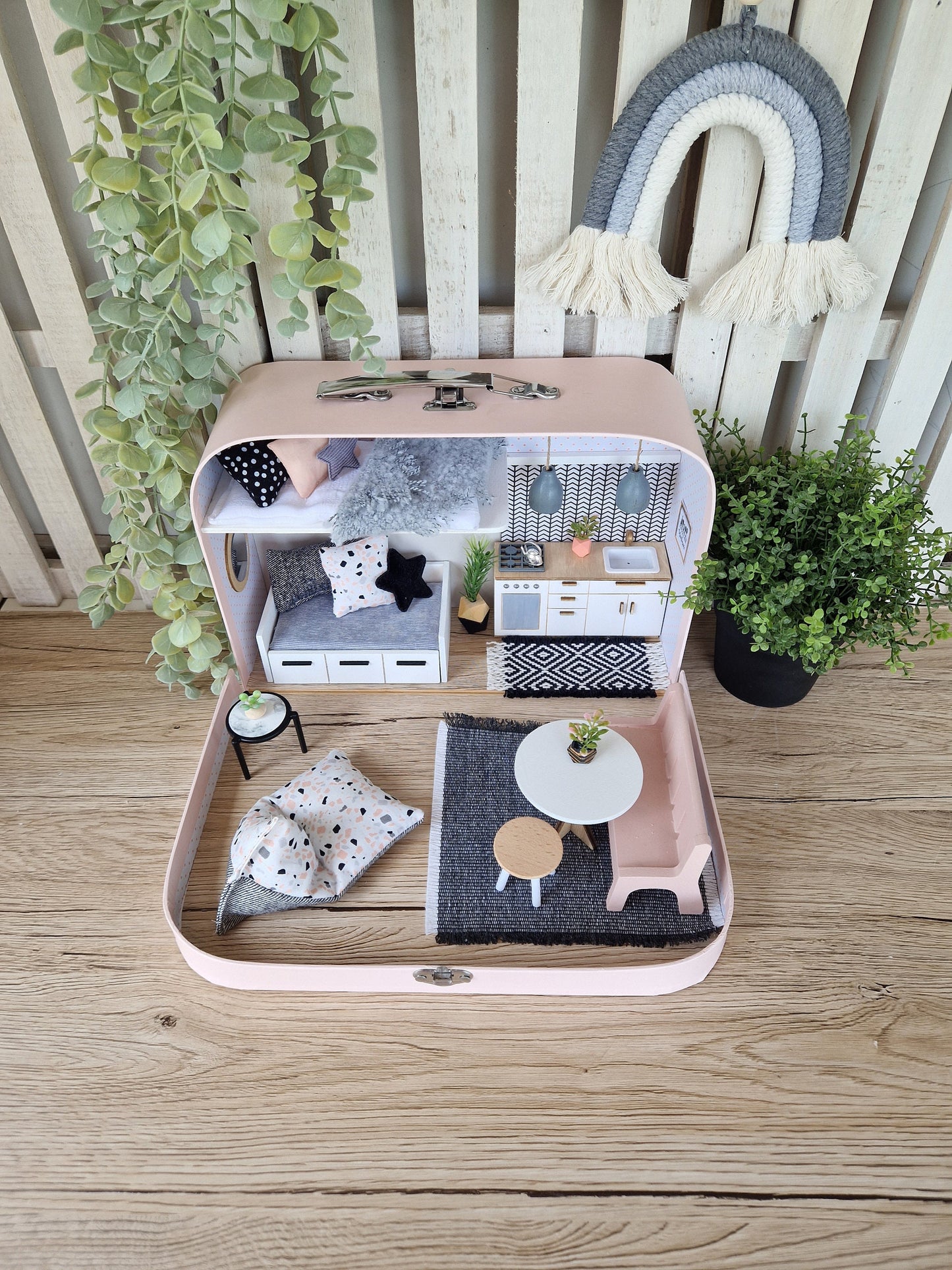 Blush Blueberry – Medium Suitcase Dollhouse