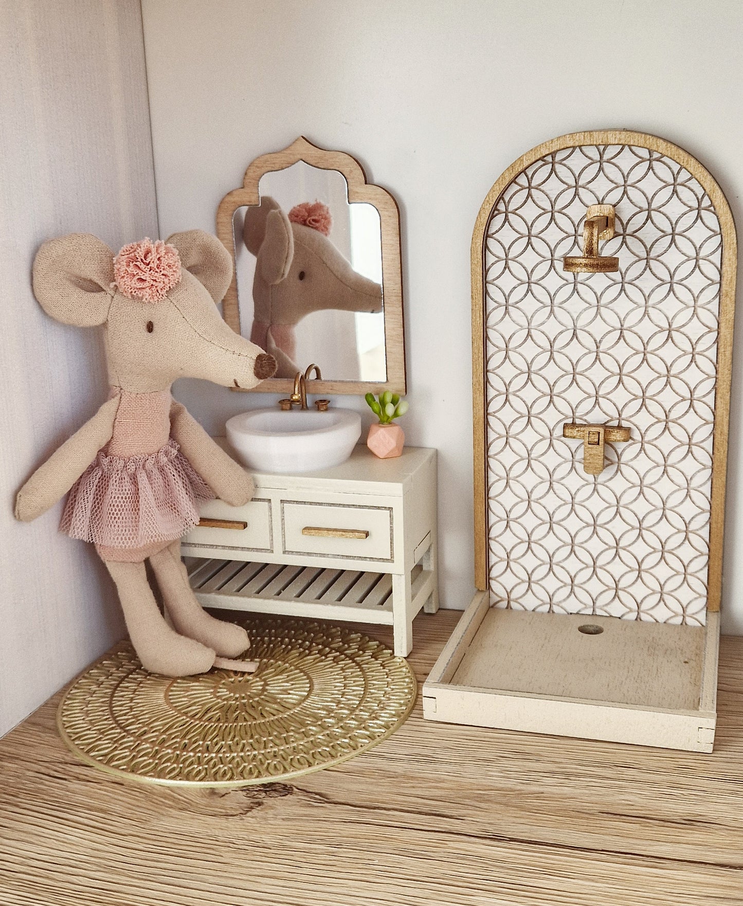Miniature furniture set, Rose Garden, dollhouse 1:12 scale furniture bundle (perfect for Ikea dollhouse)