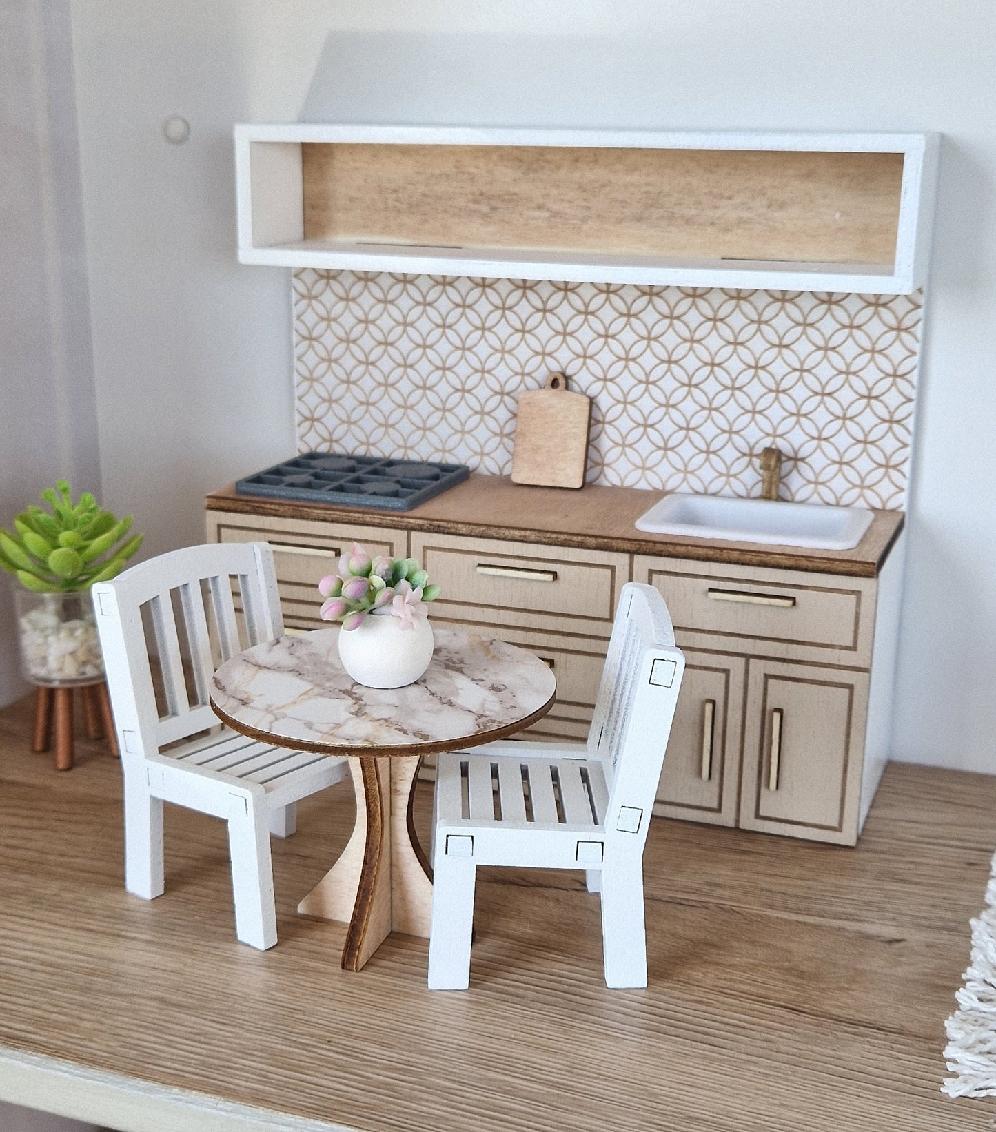 Miniature furniture set, Rose Garden, dollhouse 1:12 scale furniture bundle (perfect for Ikea dollhouse)