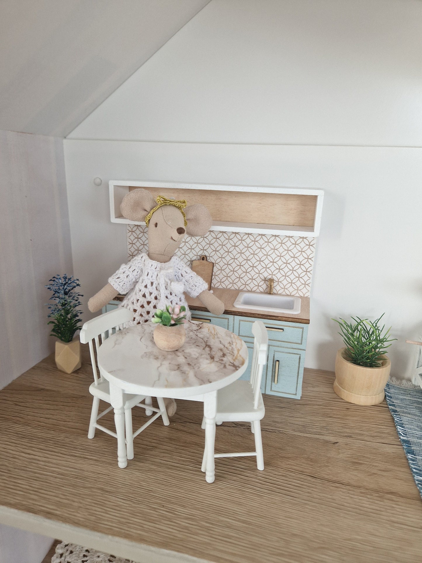 Miniature dollhouse kitchen, Cloud, 1:12 scale, miniature furniture (perfect for Ikea dollhouse)