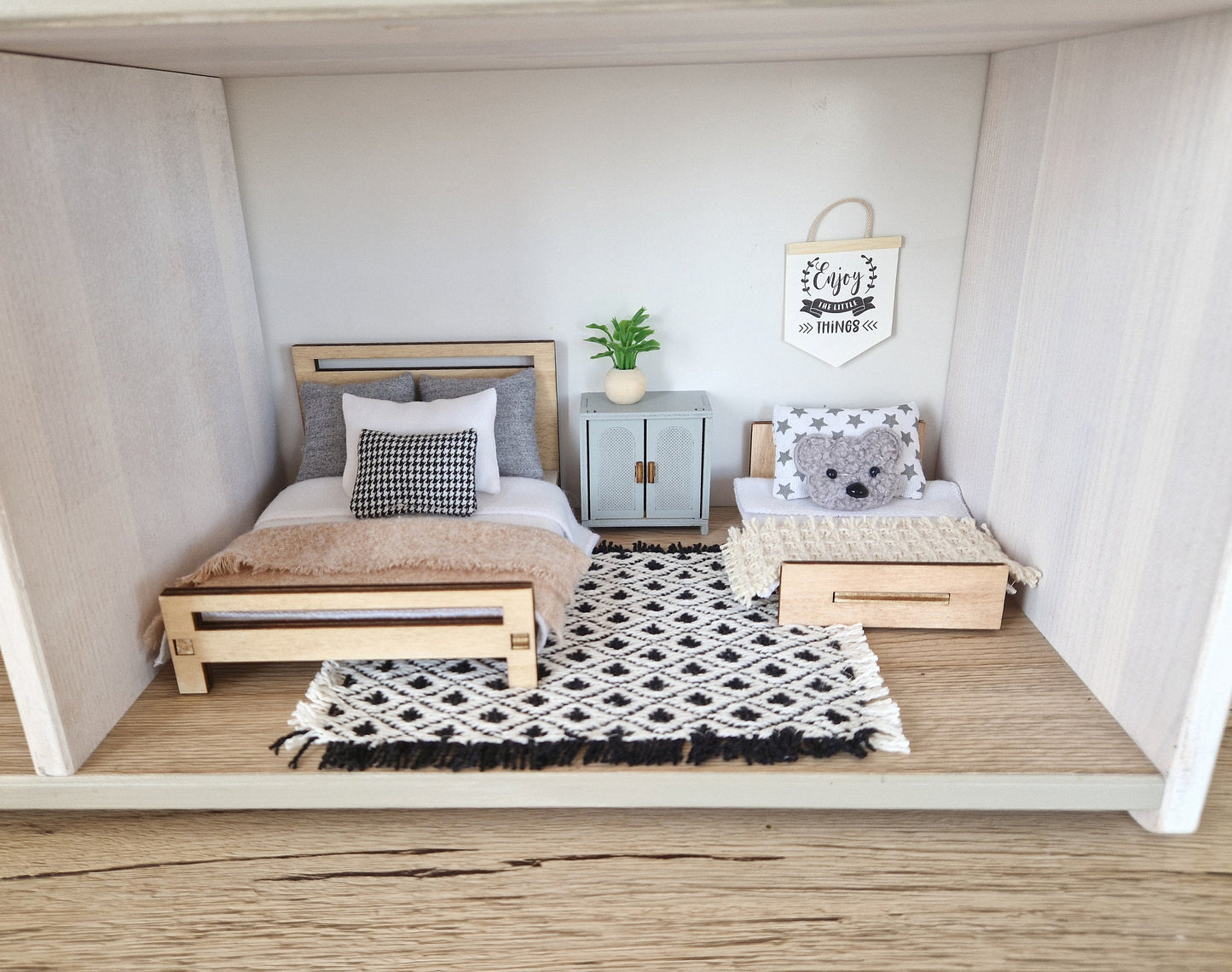 Miniature furniture set, grayscale, dollhouse 1:12 scale furniture bundle (perfect for Ikea dollhouse)
