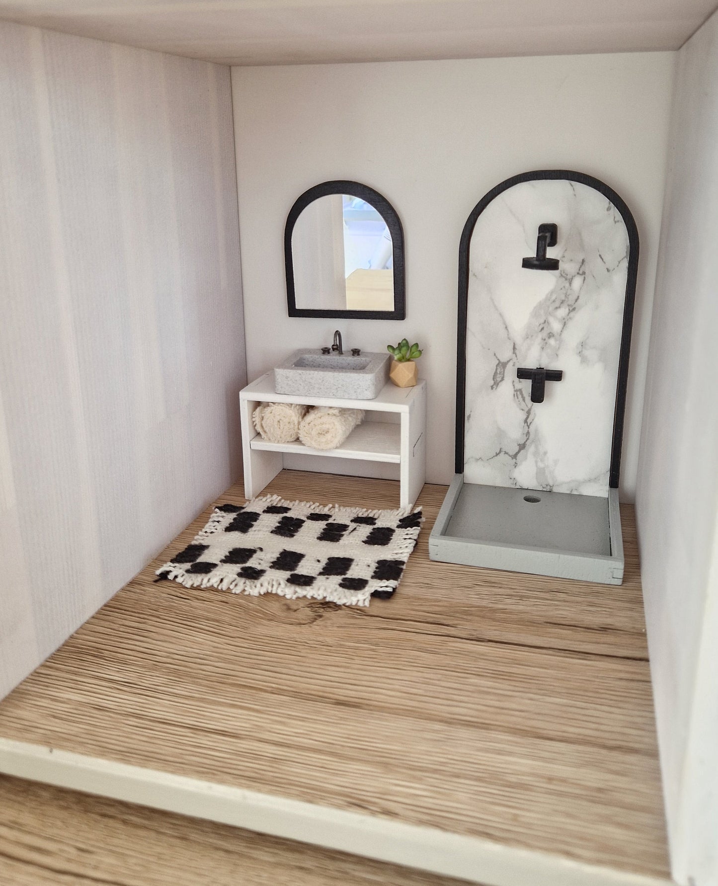 Miniature furniture set, grayscale, dollhouse 1:12 scale furniture bundle (perfect for Ikea dollhouse)