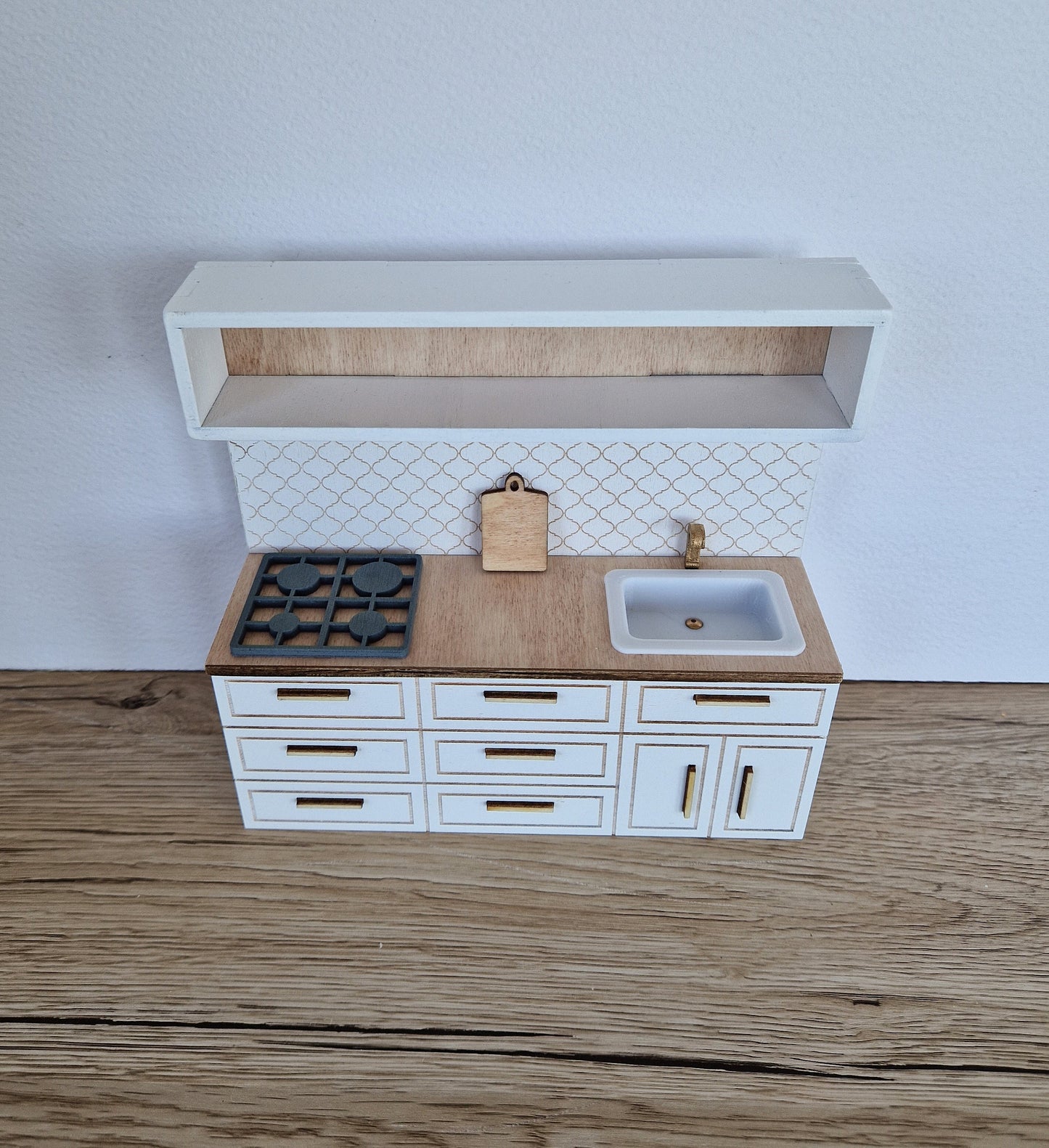 Miniature dollhouse kitchen, White, 1:12 scale, miniature furniture (perfect for Ikea dollhouse)