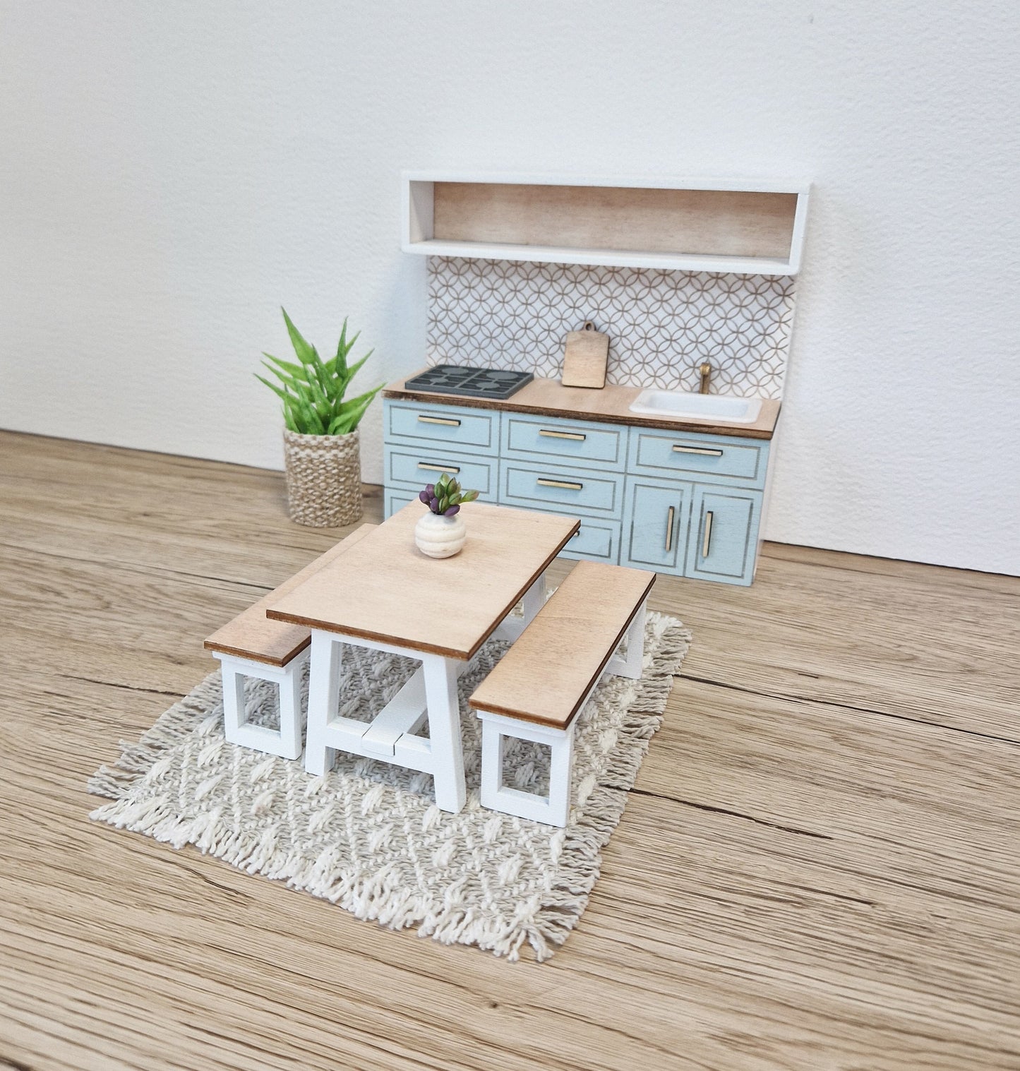 Miniature dollhouse kitchen, Cloud, 1:12 scale, miniature furniture (perfect for Ikea dollhouse)