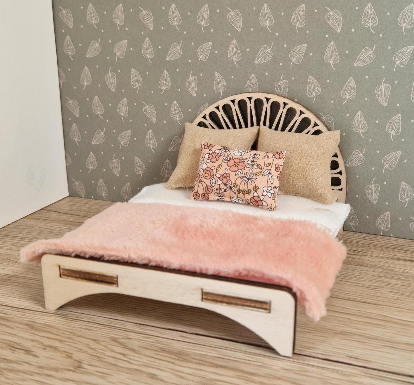 DIY Miniature Art Deco Bed – Wooden Doll Furniture for Maileg