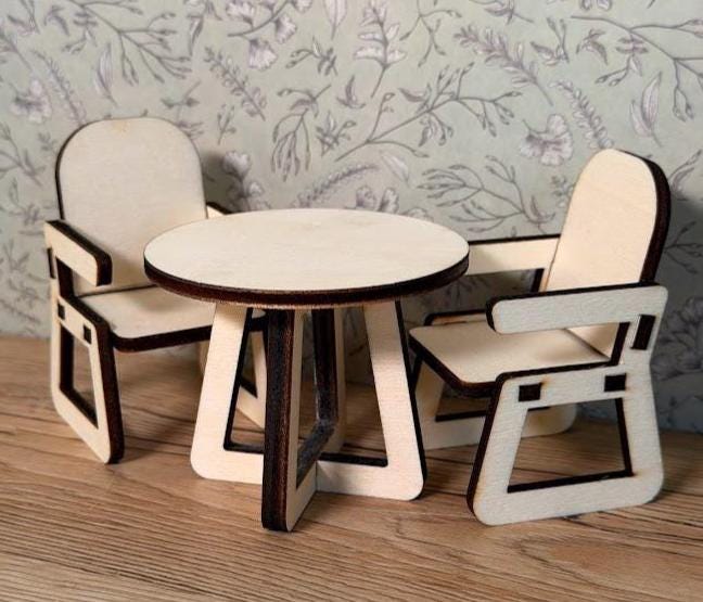 DIY Japandi Mini Dining Set – Minimalist Wooden Furniture for Maileg & Dolls
