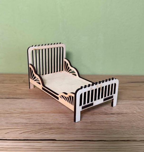 DIY Vintage Art Nouveau Miniature Bed – Wooden Furniture for Maileg & Dolls