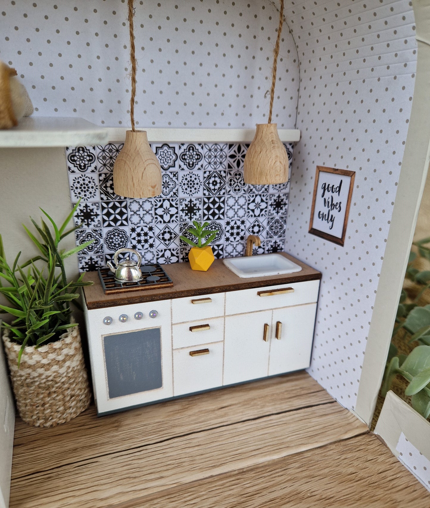 Medium Dollhouse in a Suitcase, Miniature furniture in 1:12 scale, Maileg mouse house