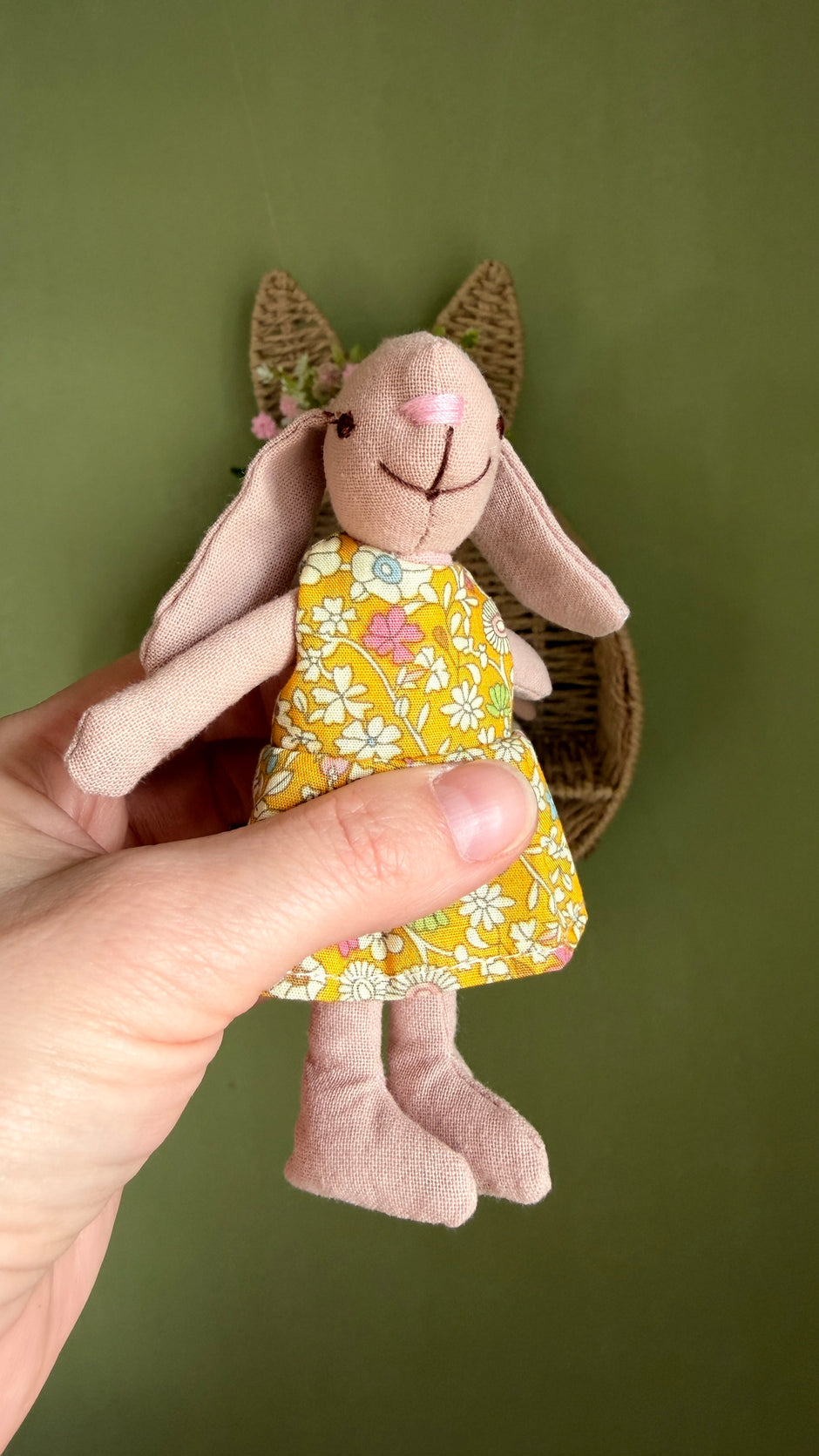 Little soft Bunnies, Handmade Fabric Dolls