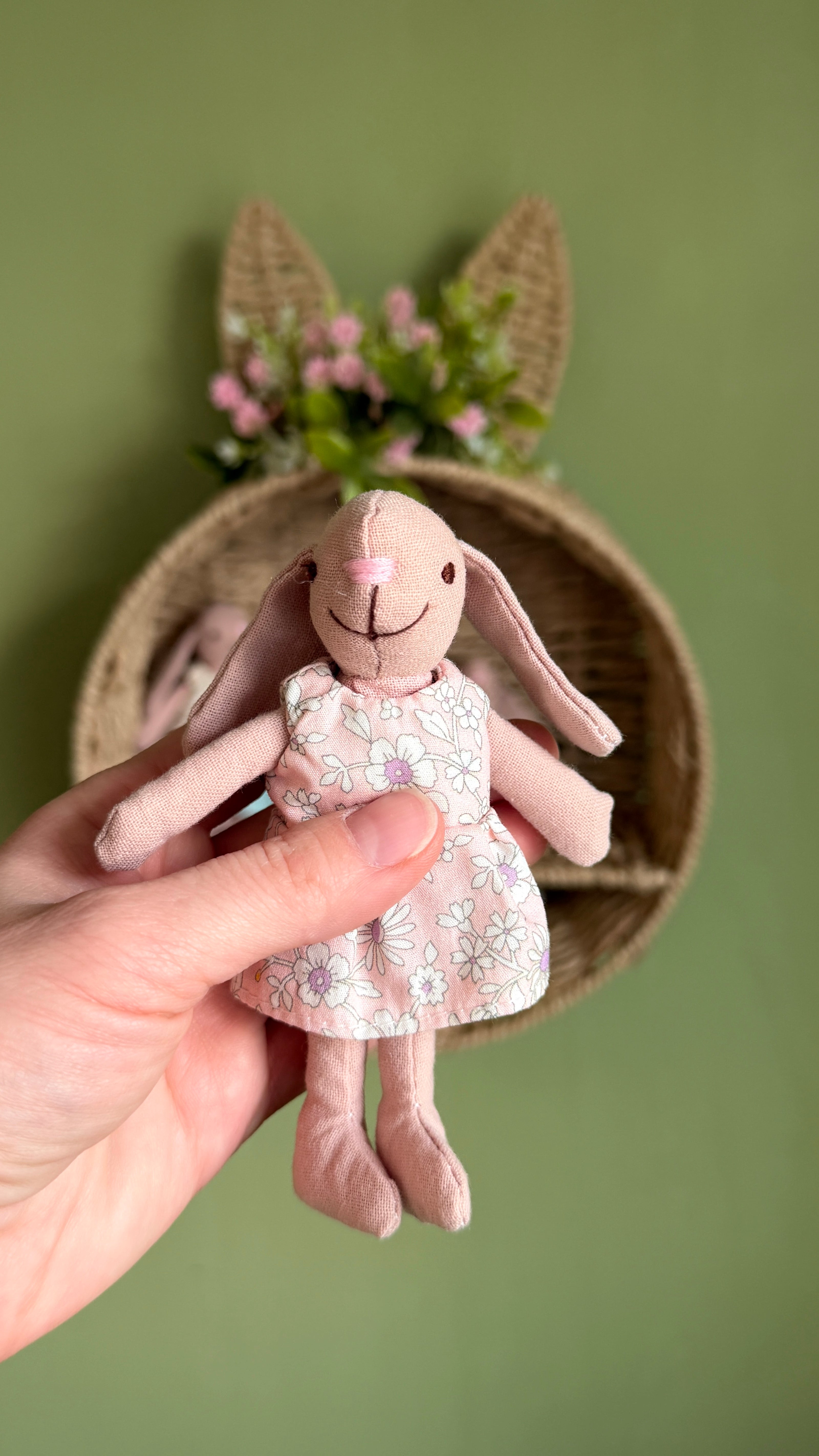 Little soft Bunnies, Handmade Fabric Dolls
