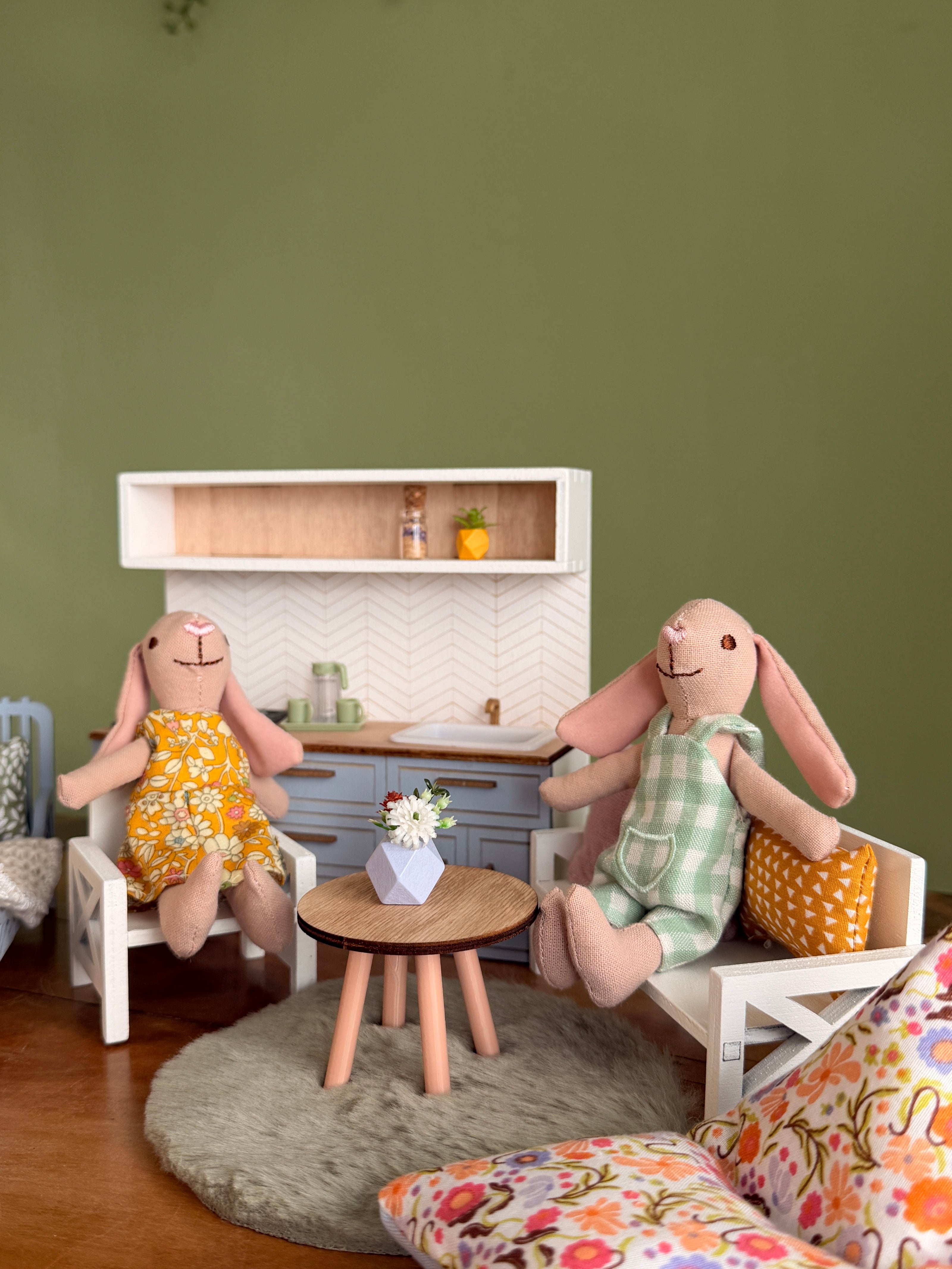 Pastel Spring Furniture Set - 1:12 Dollhouse