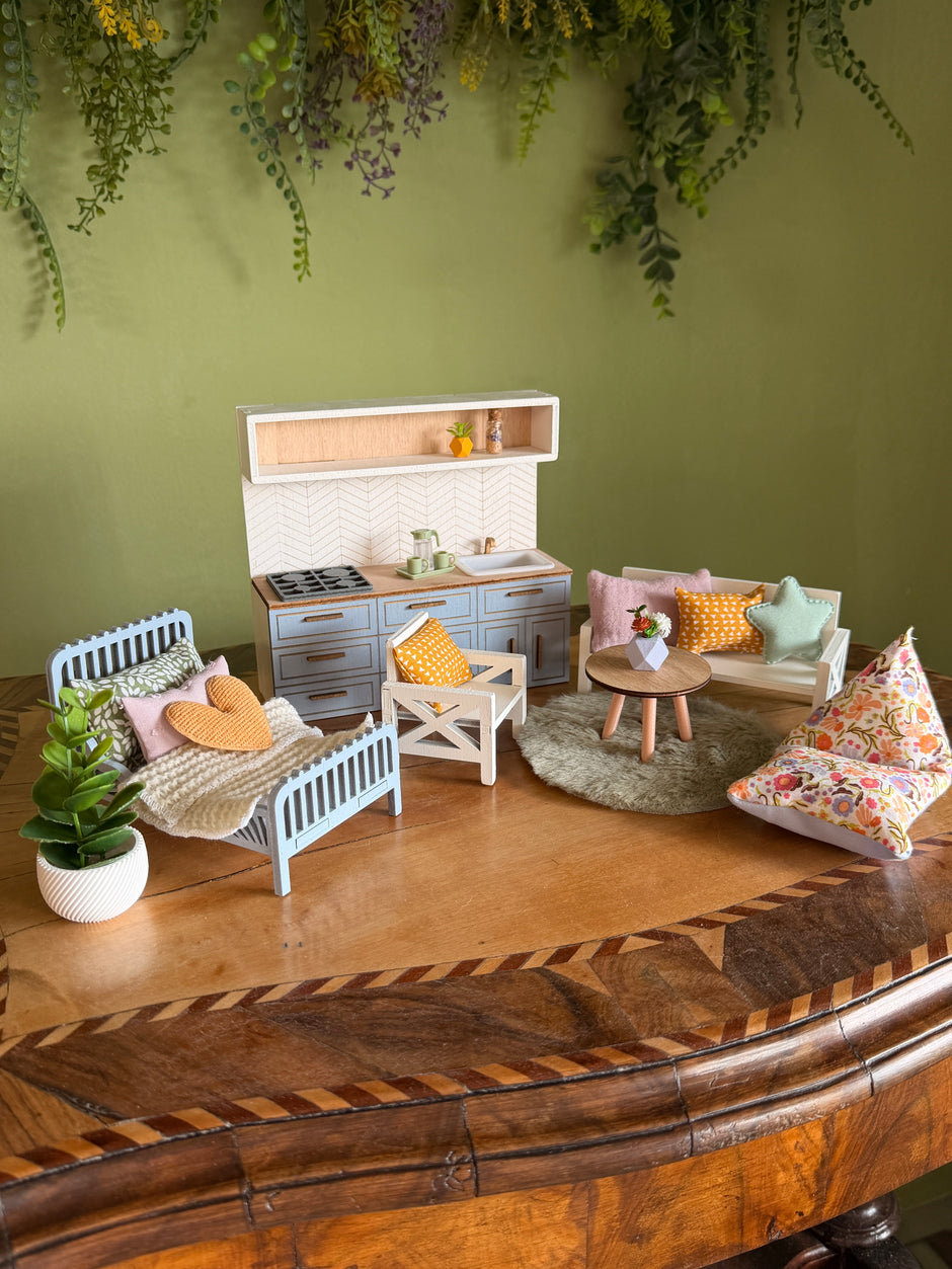 Pastel Spring Furniture Set - 1:12 Dollhouse