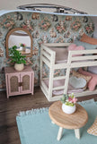 Small Dollhouse in a Suitcase , Little Bunnies Nest, Dollhouse, Miniature furniture, 1:12 scale, Maileg mouse house