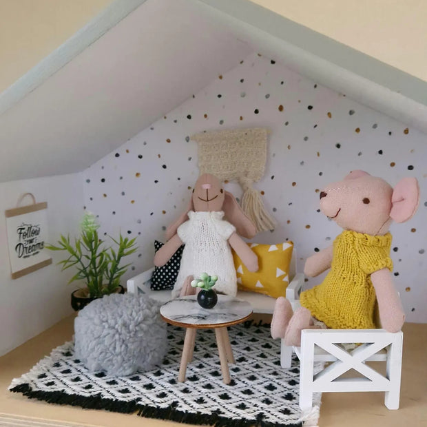 Miniatur-Wohnzimmer-Set im Maßstab 1:12, Luxe Comfort, moderne Puppenhausmöbel (perfekt für das Ikea Flisat Puppenhaus)