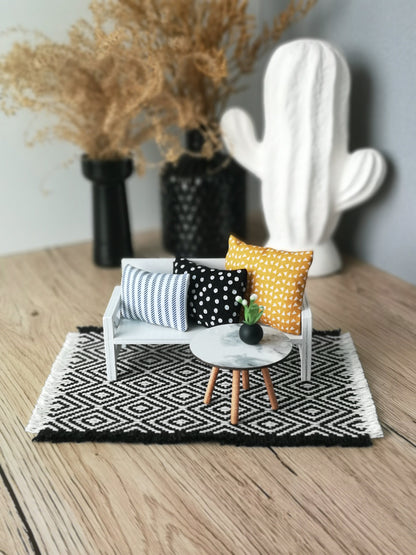 Miniature living room bundle 1:12 scale, Luxe Comfort, modern dollhouse furniture (perfect for Ikea Flisat Dollhouse)