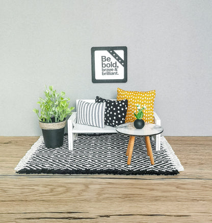 Miniature living room bundle 1:12 scale, Luxe Comfort, modern dollhouse furniture (perfect for Ikea Flisat Dollhouse)