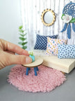 Miniature round rug, Dollhouse decoration, modern miniature carpet, 1:12 scale