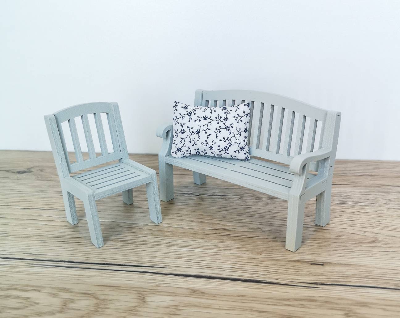 Miniature dining set 1:12 scale, Monochrome Elegance, modern miniature dollhouse furniture ( perfect for Ikea Dollhouse)