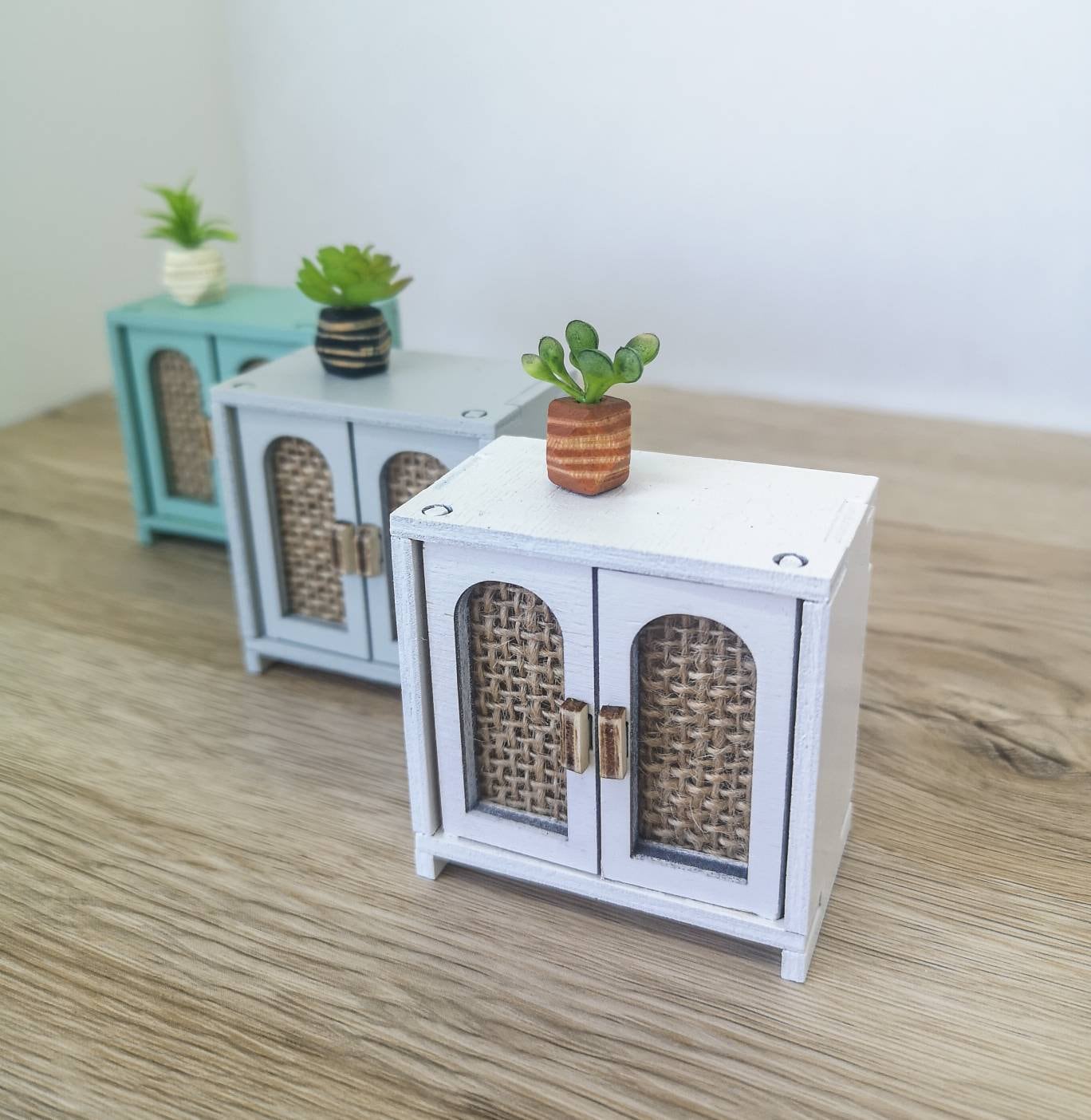 Dollhouse mid century cabinet, miniature sidebord, modern miniature maileg mice furniture, 1:12 scale