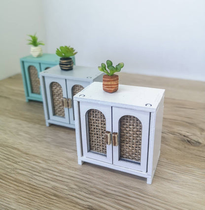 Dollhouse mid century cabinet, miniature sidebord, modern miniature maileg mice furniture, 1:12 scale