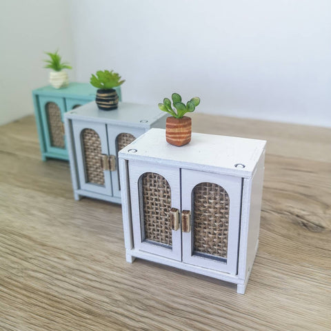 Dollhouse mid century cabinet, miniature sidebord, modern miniature maileg mice furniture, 1:12 scale