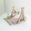 Dolhouse miniature 1:12 scale furniture / Blush/ kids room / bed / maileg mouse / wooden furniture