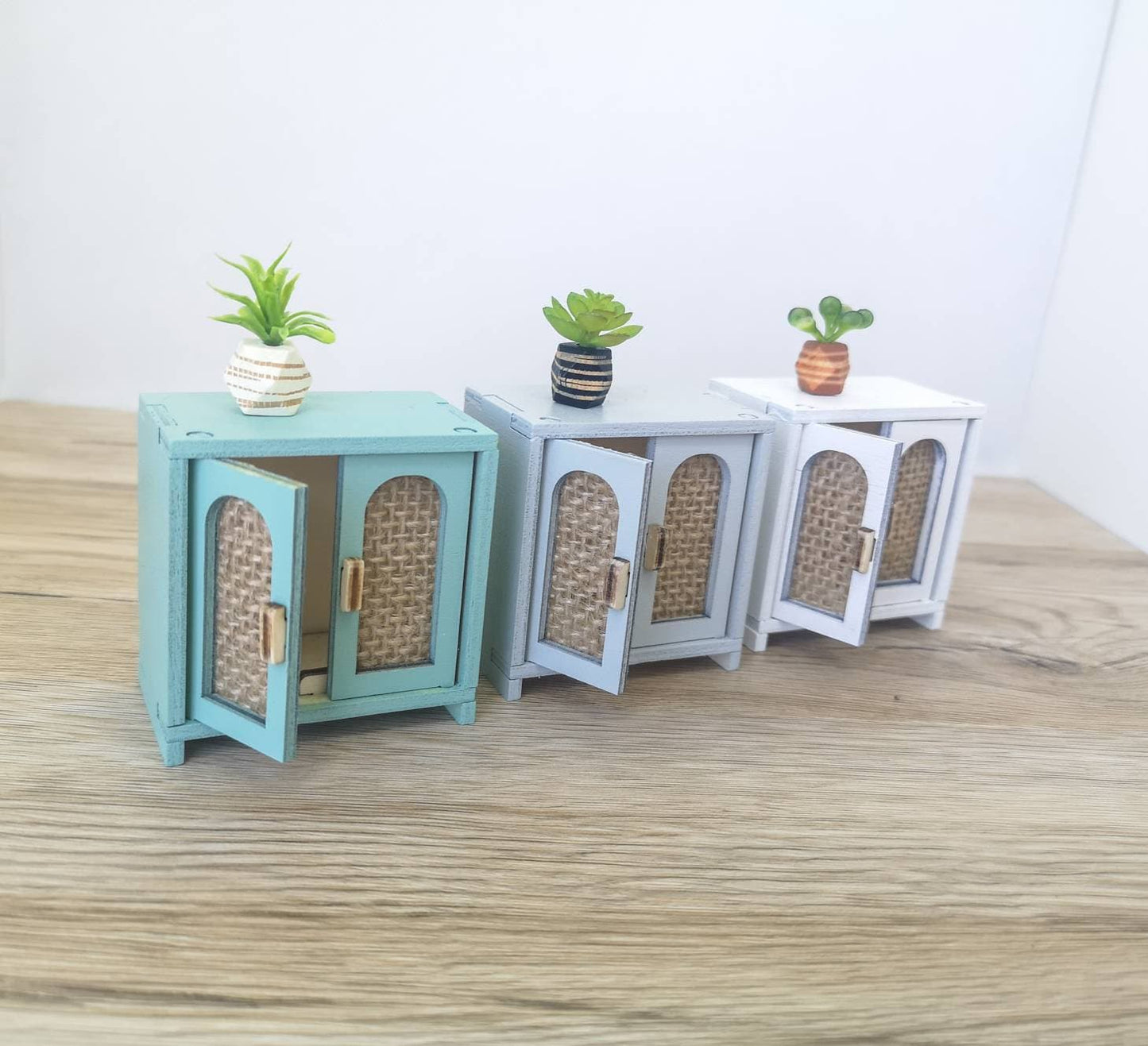 Dollhouse mid century cabinet, miniature sidebord, modern miniature maileg mice furniture, 1:12 scale