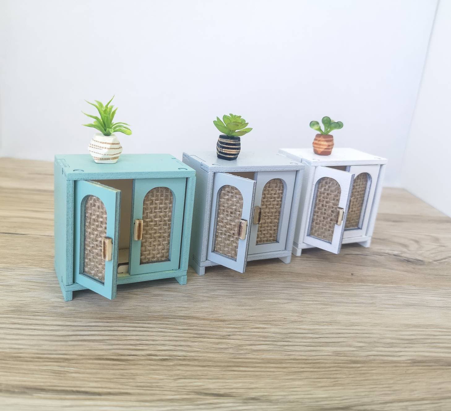 Dollhouse mid century cabinet, miniature sidebord, modern miniature maileg mice furniture, 1:12 scale