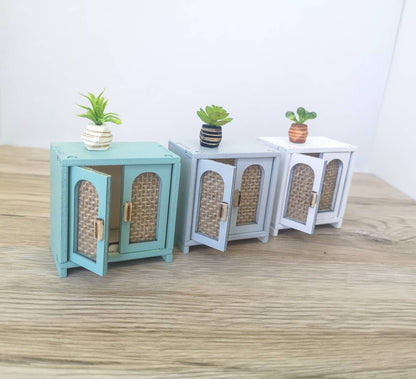 Dollhouse mid century cabinet, miniature sidebord, modern miniature maileg mice furniture, 1:12 scale