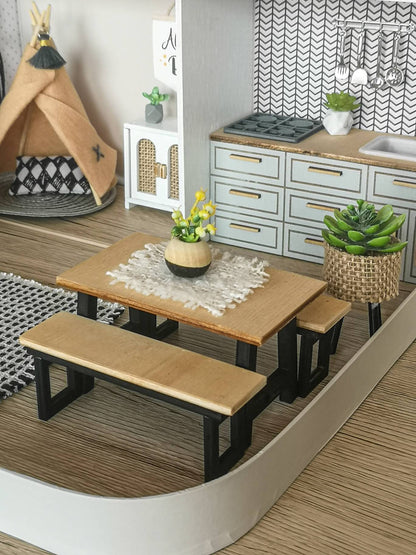 Large Dollhouse in a Suitcase, The Sleepover Suite, Miniature furniture in 1:12 scale, Maileg mouse house