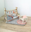 Dolhouse kids room set 1:12 scale, Peach Perfect, miniature furniture bundle, maileg mice (perfect for Ikea dollhouse)