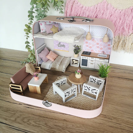 Blush Haven – Medium Suitcase Dollhouse