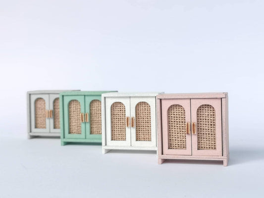 Dollhouse mid century cabinet, miniature sidebord, modern miniature maileg mice furniture, 1:12 scale