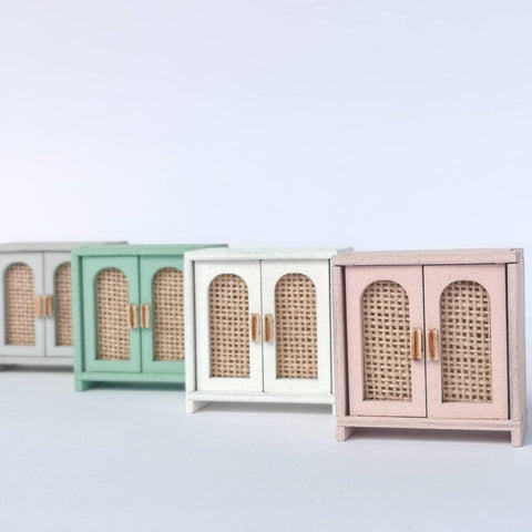 Dollhouse mid century cabinet, miniature sidebord, modern miniature maileg mice furniture, 1:12 scale