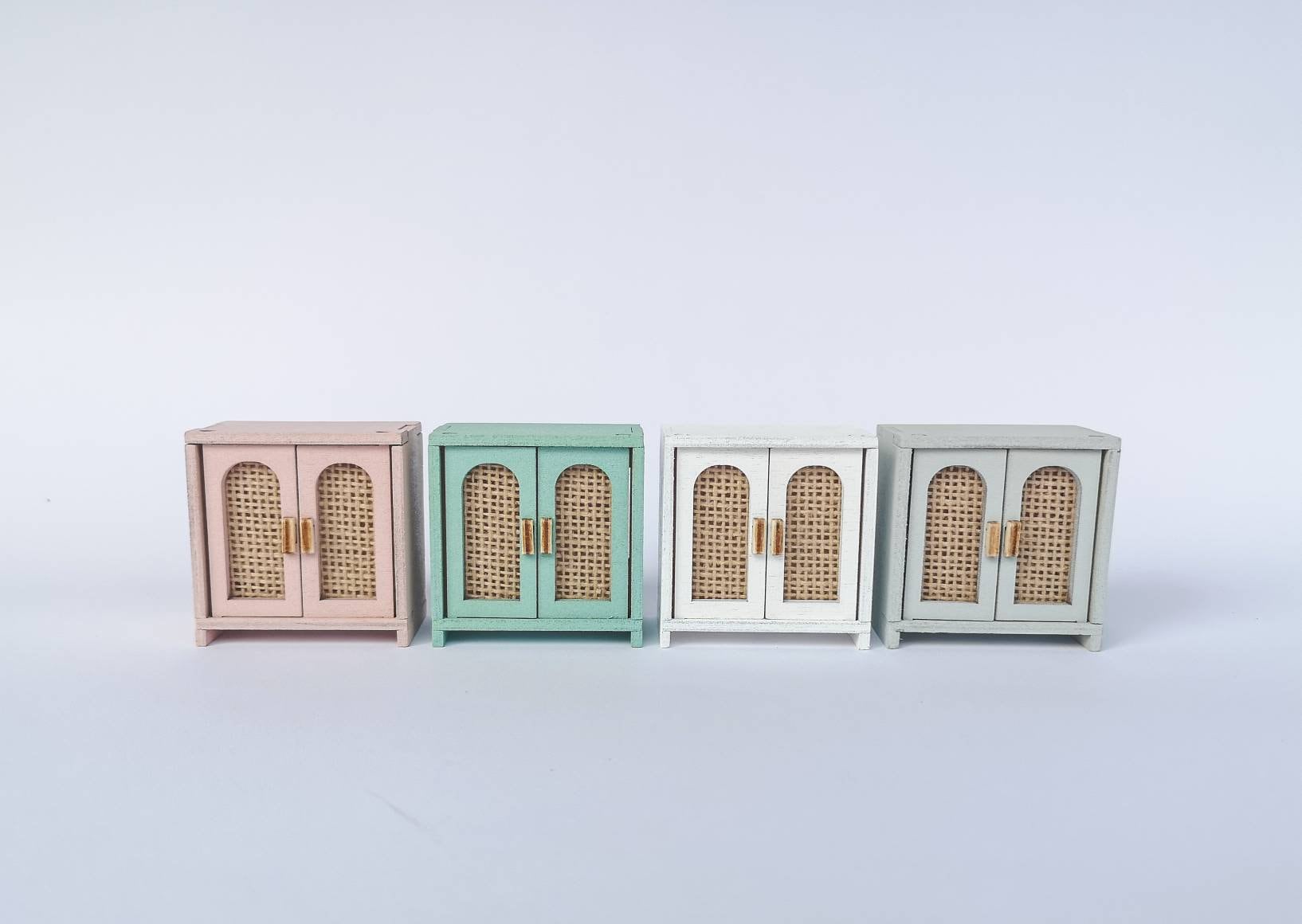Dollhouse mid century cabinet, miniature sidebord, modern miniature maileg mice furniture, 1:12 scale