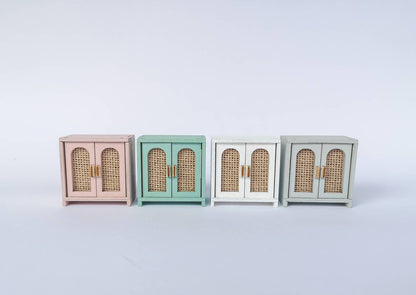 Dollhouse mid century cabinet, miniature sidebord, modern miniature maileg mice furniture, 1:12 scale
