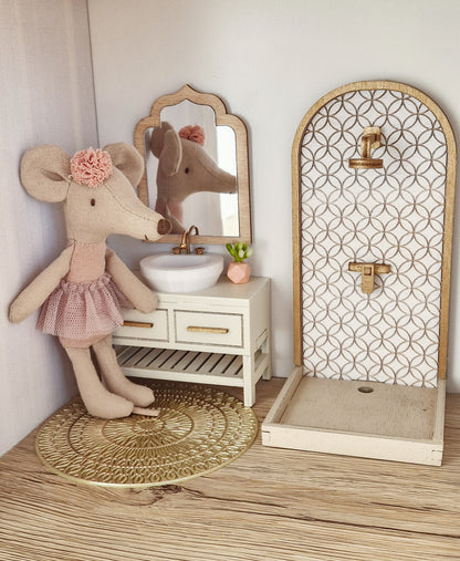 Miniature furniture set, Rose Garden, dollhouse 1:12 scale furniture bundle (perfect for Ikea dollhouse)