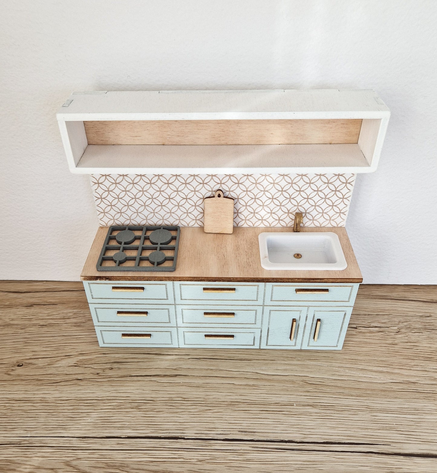 Miniature dollhouse kitchen, Cloud, 1:12 scale, miniature furniture (perfect for Ikea dollhouse)