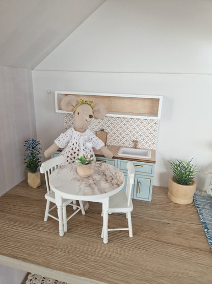 Miniature dollhouse kitchen, Cloud, 1:12 scale, miniature furniture (perfect for Ikea dollhouse)