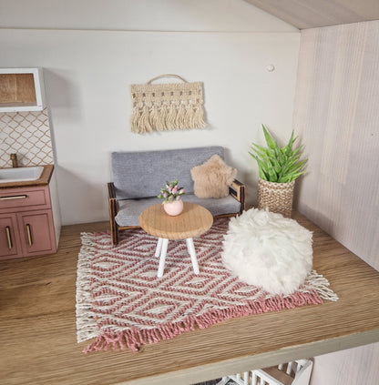 Miniature furniture set, Blush and White, dollhouse 1:12 scale furniture bundle (perfect for Ikea dollhouse)