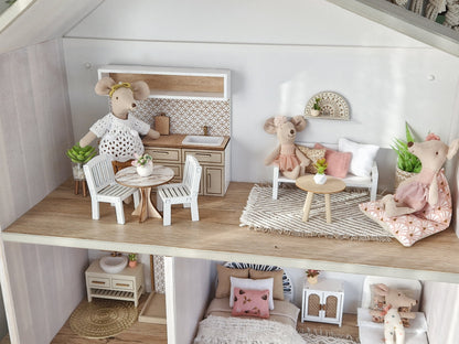 Miniature furniture set, Rose Garden, dollhouse 1:12 scale furniture bundle (perfect for Ikea dollhouse)