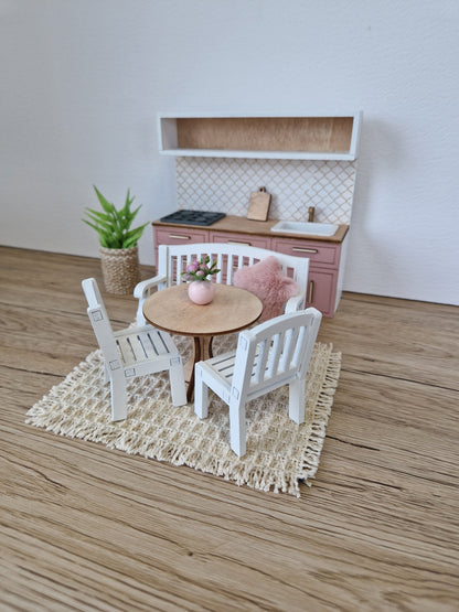 Miniature dollhouse kitchen, 1:12 scale, Blush, miniature furniture (perfect for Ikea dollhouse)