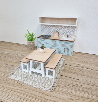 Miniature dollhouse kitchen, Cloud, 1:12 scale, miniature furniture (perfect for Ikea dollhouse)