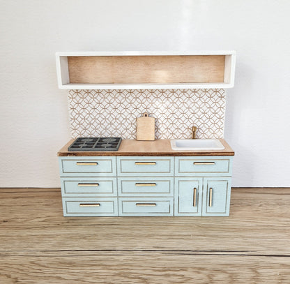 Miniature dollhouse kitchen, Cloud, 1:12 scale, miniature furniture (perfect for Ikea dollhouse)