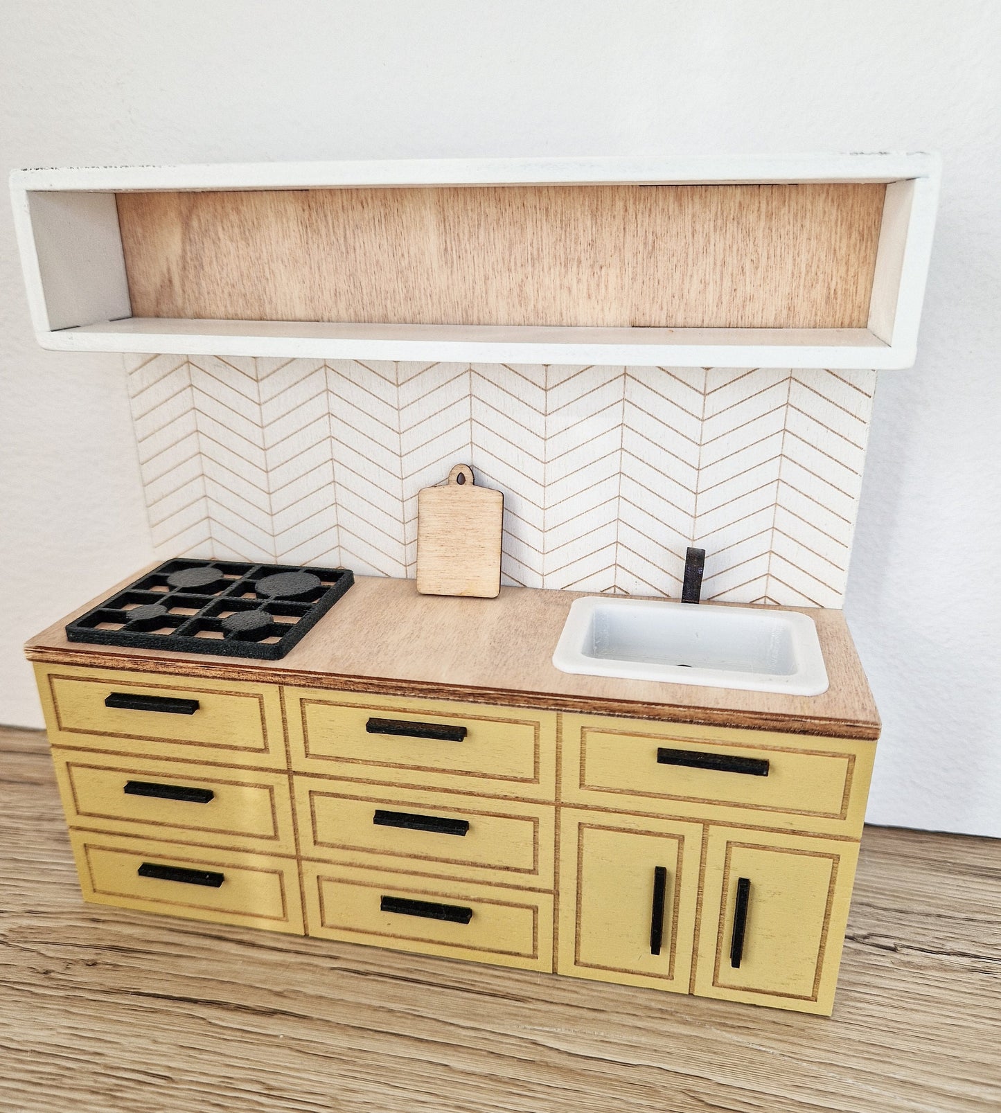 Miniature dollhouse kitchen, Mellow, 1:12 scale, miniature furniture (perfect for Ikea dollhouse)
