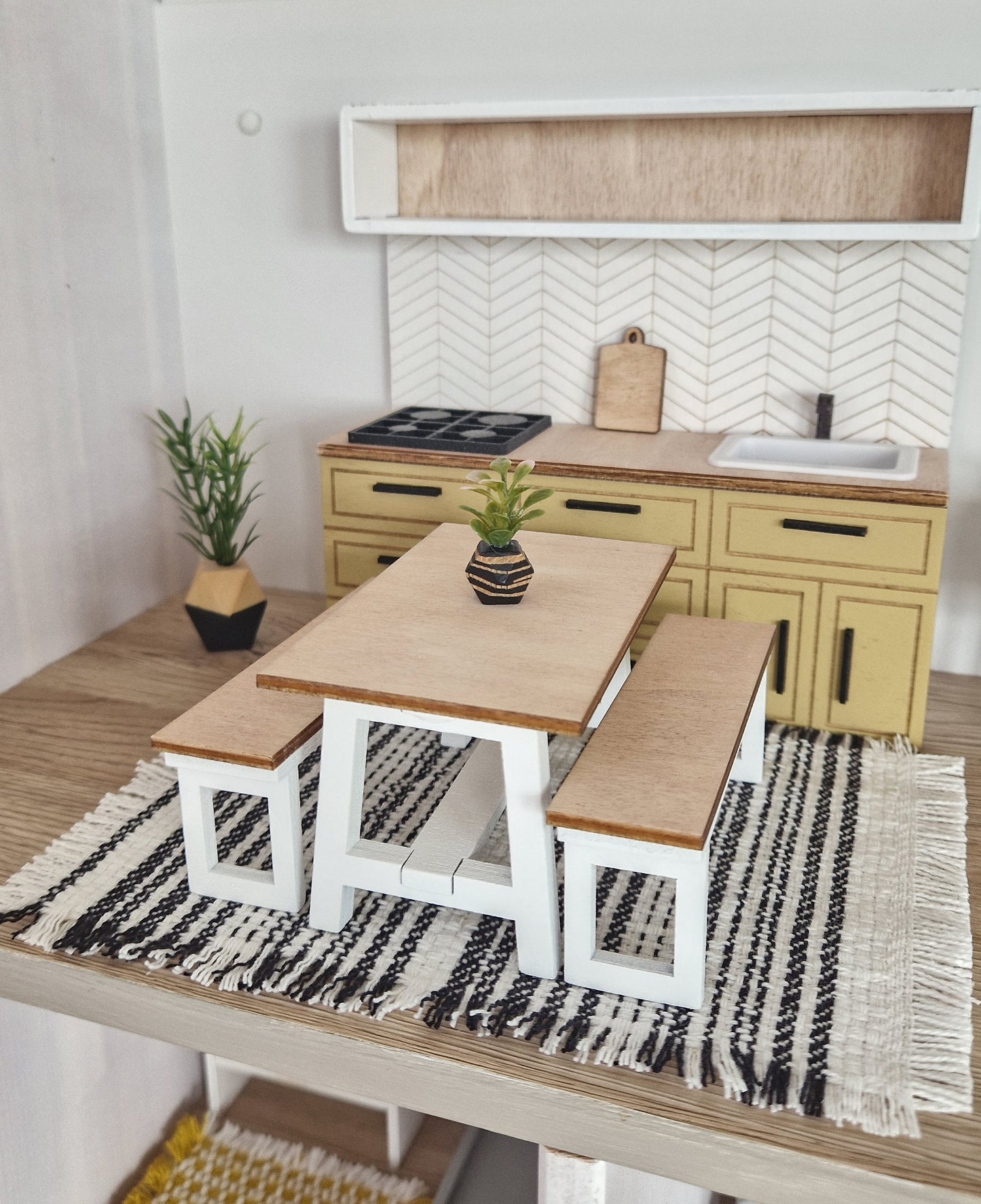 Miniature dollhouse kitchen, Mellow, 1:12 scale, miniature furniture (perfect for Ikea dollhouse)