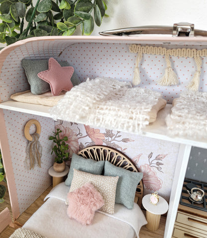 Cozy Pastel Retreat – Large Suitcase Dollhouse