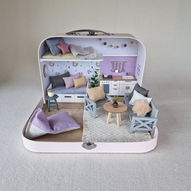 Lavender Haze – Medium Suitcase Dollhouse