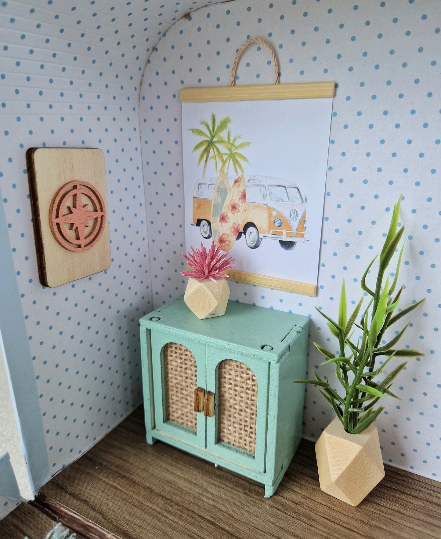 Small Dollhouse in a Suitcase , Summer Nest,  Dollhouse, Miniature furniture, 1:12 scale, Maileg mouse house