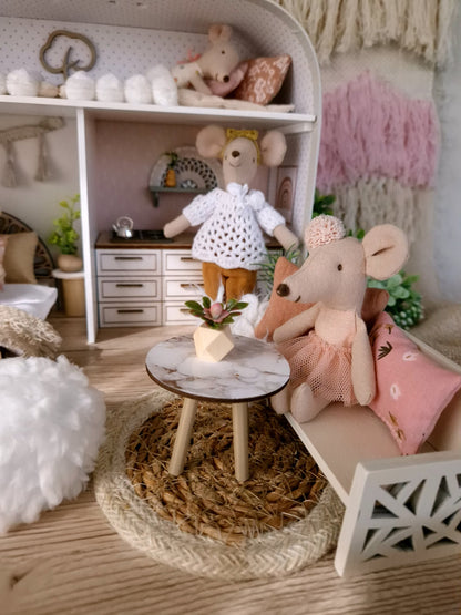 Bohemian Large Dollhouse in a Suitcase, Portable dollhouse suitcase, Maileg mouse house
